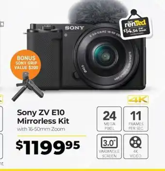 Teds Cameras Sony ZV E10 Mirrorless Kit offer