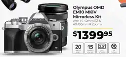 Teds Cameras Olympus OMD EM10 MKIV Mirrorless Kit with 14-42mm EZ & 40-150mm R Zooms offer
