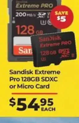 Teds Cameras Sandisk Extreme Pro 128GB SDXC or Micro Card offer
