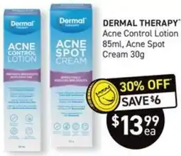 Chemist King DERMAL THERAPY Acne Control Lotion 85ml, Acne Spot Cream 30g offer