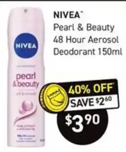 Chemist King NIVEA Pearl & Beauty 48 Hour Aerosol Deodorant 150ml offer