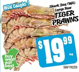 Farmer Jack's Shark Bay (WA) Large Raw TIGER PRAWNS offer