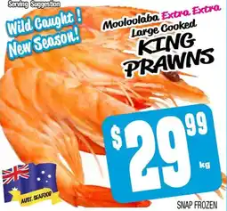 Farmer Jack's Mooloolaba Extra Extra Large Cooked KING PRAWNS offer