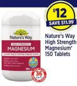 Star Discount Chemist Nature's Way High Strength Magnesium 150 Tablets offer