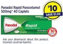 Star Discount Chemist Panadol Rapid Paracetamol 500mg 40 Caplets offer