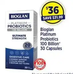 Star Discount Chemist Bioglan Platinum Probiotics 100 Billion* 30 Capsules offer