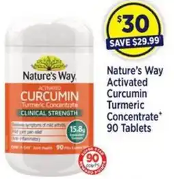 Star Discount Chemist Nature's Way Activated Curcumin Turmeric Concentrate* 90 Tablets offer