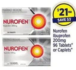 Star Discount Chemist Nurofen Ibuprofen 200mg 96 Tablets or Caplets offer