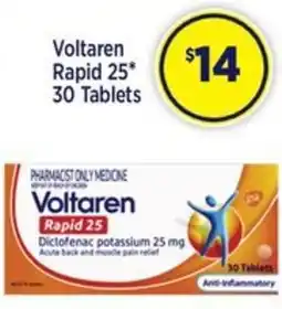 Star Discount Chemist Voltaren Rapid 25* 30 Tablets offer
