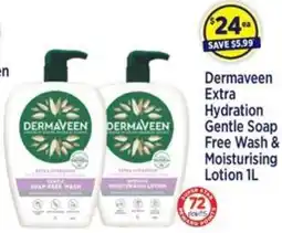 Star Discount Chemist Dermaveen Extra Hydration Gentle Soap Free Wash & Moisturising Lotion 1L offer
