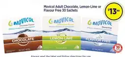 Movicol Adult Chocolate, Lemon-Lime or Flavour Free 30 Sachets