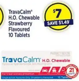 Star Discount Chemist TravaCalm H.O. Chewable Strawberry Flavoured 10 Tablets offer