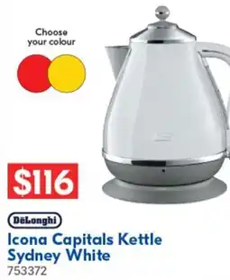 Betta DeLonghi Icona Capitals Kettle Sydney White offer