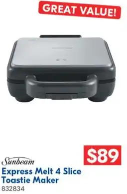 Betta Sunbeam Express Melt 4 Slice Toastie Maker offer