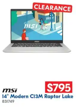 msi 14" Modern C13M Raptor Lake