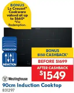 Betta Westinghouse 90cm Induction Cooktop offer