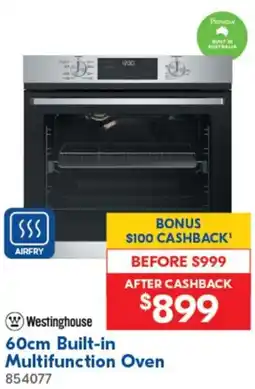 Betta Westinghouse 60cm Built-in Multifunction Oven offer