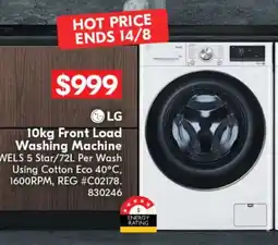 Betta LG 10kg Front Load Washing Machine offer
