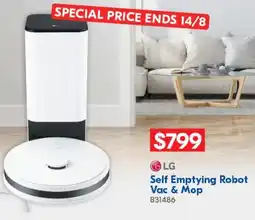 Betta LG Self Emptying Robot Vac & Mop offer