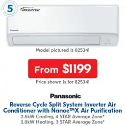 Betta Panasonic Reverse Cycle Split System Inverter Air Conditioner with Nanoe TMX Air Purification offer