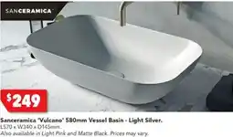 Harvey Norman Sanceramica 'Vulcano' 580mm Vessel Basin - Light Silver offer