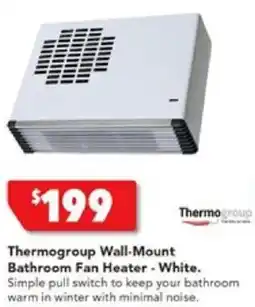 Harvey Norman Thermogroup Wall-Mount Bathroom Fan Heater - White offer