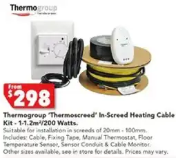 Harvey Norman Thermogroup 'Thermoscreed' In-Screed Heating Cable Thermogroup Thermonet 1.5m2 In-Screed Heating Kit-1-1.2m²/200 Watts offer