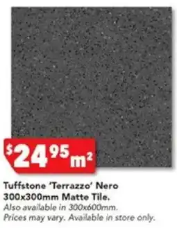 Harvey Norman Tuffstone 'Terrazzo' Nero 300x300mm Matte Tile offer