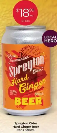 Spreyton Cider Hard Ginger Beer Cans 330mL