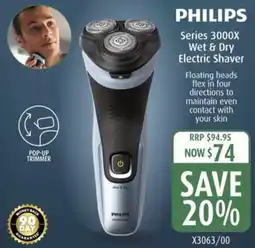 Shaver Shop Series 3000X Wet & Dry Electric Shaver offer