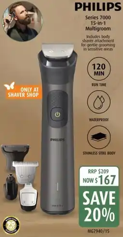 Shaver Shop Series 7000 15-in-1 Multigroom offer