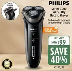 Shaver Shop Series 3000 Wet & Dry Electric Shaver offer