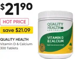 Super Pharmacy QUALITY HEALTH Vitamin D & Calcium 300 Tablets offer