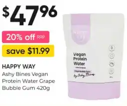 Ashy Bines Vegan Protein Water Grape Bubble Gum 420g