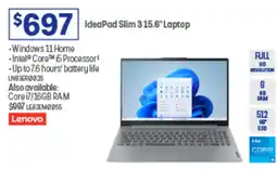 Officeworks IdeaPad Slim 3 15.6" Laptop offer
