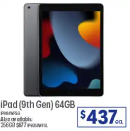Officeworks iPad (9th Gen) 64GB offer