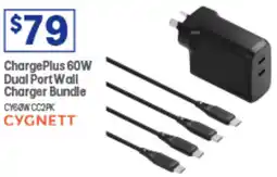 Officeworks ChargePlus 60W Dual Port Wall Charger Bundle offer