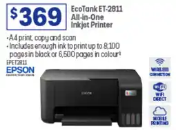 Officeworks EcoTank ET-2811 All-in-One Inkjet Printer offer