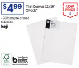 Officeworks Thin Canvas 12x16" 2 Pack offer
