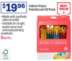 Officeworks Taklon Value Paintbrush 50 Pack offer