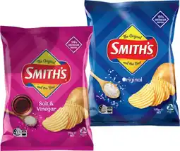 IGA Smith's Crinkle Cut Chips 150-170g Selected Varieties offer