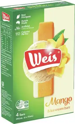 IGA Weis Ice Cream Bar 4‑6 Pack Selected Varieties offer