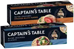 IGA Captain's Table Water Crackers 125g Selected Varieties offer