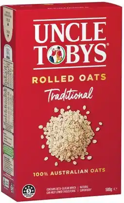 IGA Uncle Tobys Traditional or Quick Rolled Oats 500g offer