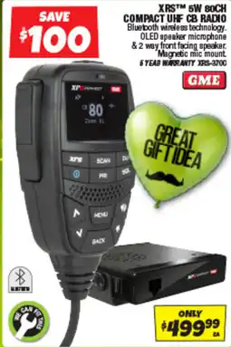 Autobarn XRS™ 5W 80CH COMPACT UHF CB RADIO offer