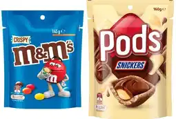 IGA Maltesers, M&M’s, Pods or Skittles Pack 120-200g Selected Varieties offer