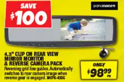 Autobarn 4.3" CLIP ON REAR VIEW MIRROR MONITOR & REVERSE CAMERA PACK offer