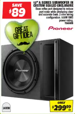 Autobarn 12" A SERIES SUBWOOFER IN CUSTOM SEALED ENCLOSURE offer