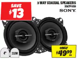 Autobarn 3 WAY COAXIAL SPEAKERS XSGTF1039 SONY offer
