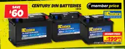 Autobarn CENTURY DIN BATTERIES offer